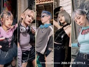 Y2K髮型灰色頭髮挑染奶茶色染髮